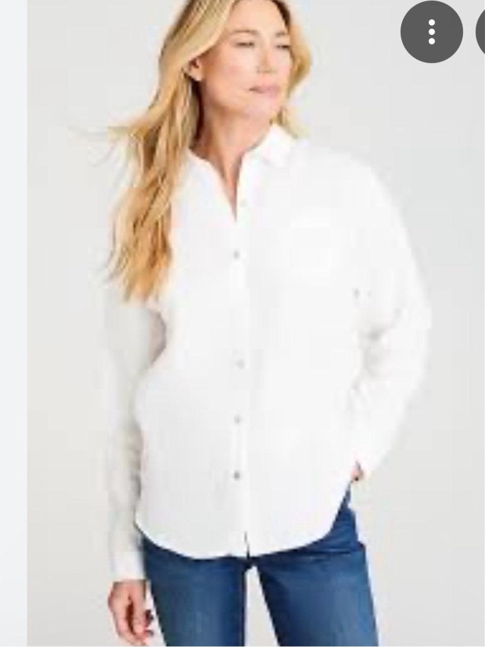 J. Jill 100 % Linen Easy Button Front  Shirt Blouse Top Capsule Size M Medium